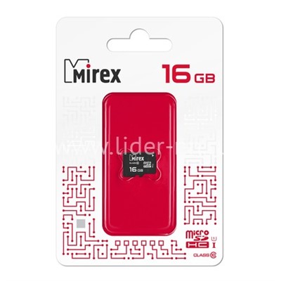 Карта памяти MicroSD 16GB MIREX К10 UHS-I, U1 (без адаптера)