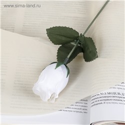 Цветы искусственные "Роза" 23 см, белый