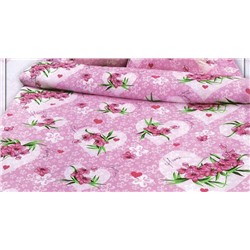 Ткань бязь 150 см ЛЮКС "Орхидеи" (розовый) Акварель