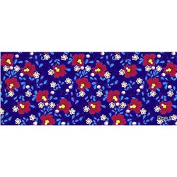 Ткань бязь 150 см плательная ЛЮКС рис. 950/1 (темно-синий, красн. цветы)