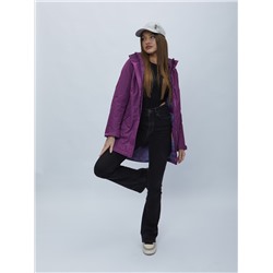 Парка женская с капюшоном фиолетового цвета 551993F
