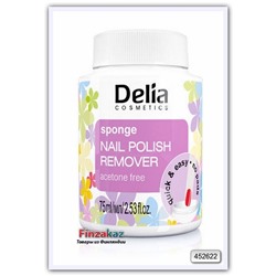 Жидкость для снятия лака губкой Delia Sponge Nail Polish Remover Acetone Free