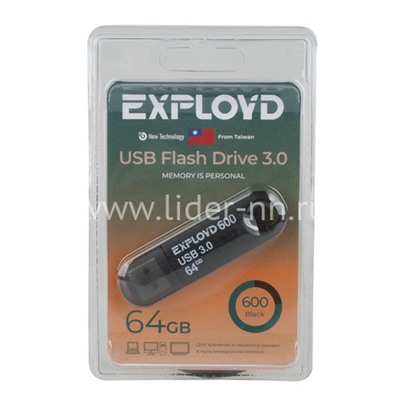 USB Flash 64GB Exployd (600) черный 3.0