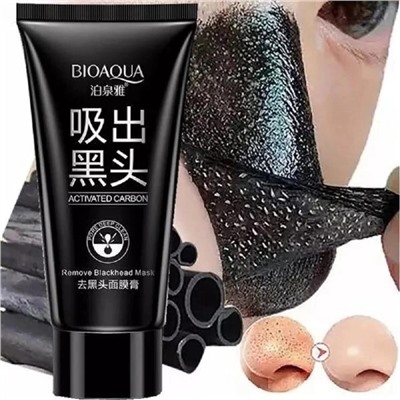Черная маска-пленка для очищения пор с углем BioAqua Activated Carbon Remove Blackhead Mask 60g