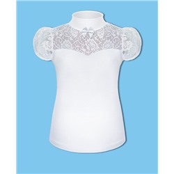 Белая школьная водолазка(блузка) для девочки 77483-ДШ21