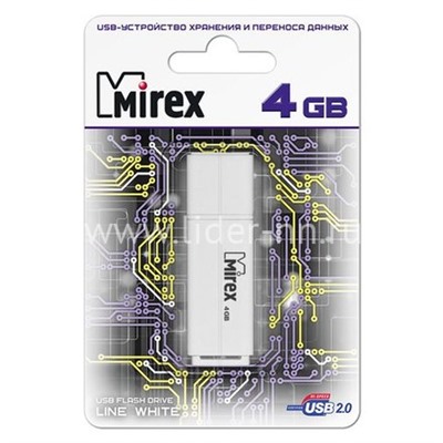 USB Flash 4GB Mirex LINE WHITE