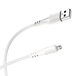 USB кабель micro USB 1.0м BOROFONE BX37 (белый) 2.4A