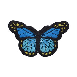 NS063-01 Нашивка Бабочка, 4,5х7,5см, цвет синий