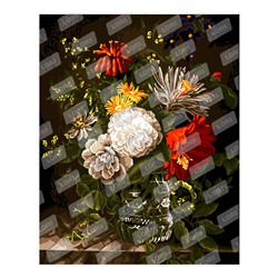 Картина по номерам на подр. 40*50см "Цветы в граненой хрустальной вазе" (Lori)