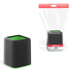 Подставка настольная пластиковая ErichKrause® Forte, Accent, черная с зеленой вставкой