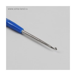Крючок для вязания, с пластиковой ручкой, d = 3,5 мм, 13,5 см, цвет синий