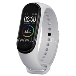 Силиконовый ремешок для Xiaomi Mi Band 3/Mi Band 4 (светло-серый)