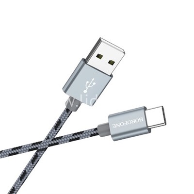 USB кабель для USB Type-C 1.0м BOROFONE BX24 (графит) 3.0A