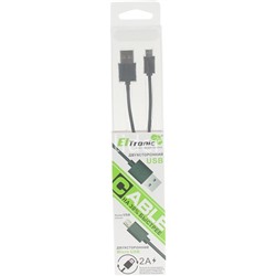 USB кабель для micro USB 1.0м (в коробке) ДВУХСТОРОННИЙ черный (ELTRONIC)