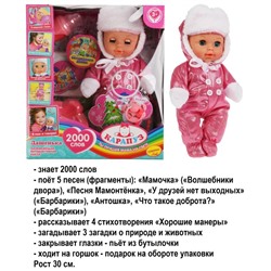 Развивающая интерактивная кукла «Дашенька» 30 см 2000 слов