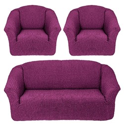 Чехол на диван и 2 кресла без оборки "Фиолетовый"