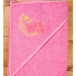 Уголок детский махровый 100х100 см с аппликацией, 105-Ярко-розовый
