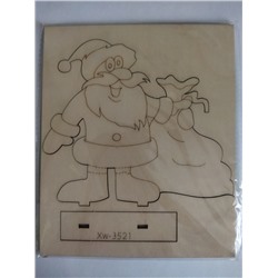 Деревянный пазл 3D Дед Мороз для раскрашивания №2