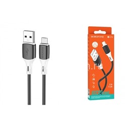 USB кабель micro USB 1.0м BOROFONE BX79 силиконовый (черный) 2.4A
