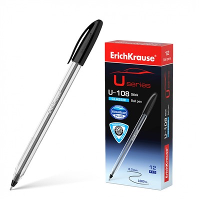 Ручка U-108 Classic 1.0, черный (12шт)