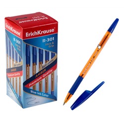 Ручка шариковая 0,7 мм, синяя "R-301 Amber Stick&Grip" (ErichKrause)