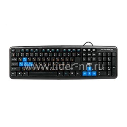 Клавиатура DIALOG проводная Multimedia KM-025 USB (черный/синий)