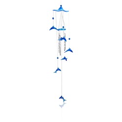 MV038 Подвеска Музыка ветра Дельфин, цвет синий