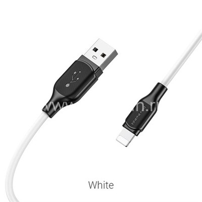 USB кабель Lightning 1.0м BOROFONE BX42 силиконовый (белый) 2.4A