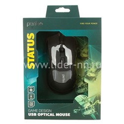 Мышь проводная PERFEO STATUS (черная) Game Design/LED подсветка