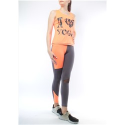 1168 ORANGE/DK. GRAY Спортивный костюм для фитнеса женский (90% вискоза, 10% лайкра)