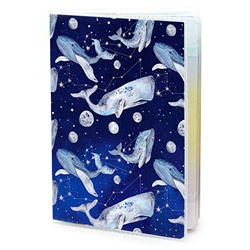 MOB274 Обложка для паспорта ПВХ Звёзды, кит, планеты