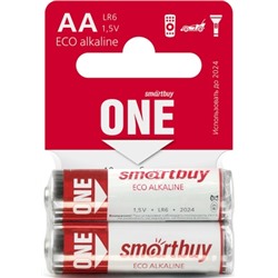 Батарейка LR 6 SmartBuy ONE  2xBLmini (60/600)