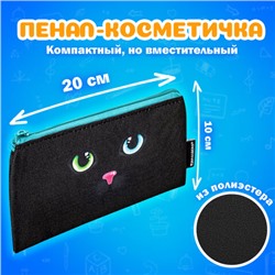 Пенал-косметичка 20х10см, Black cat, BRAUBERG 271434