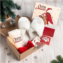 Новогодний подарочный набор Этель "Santa", полотенце 30х60см и аксессуары