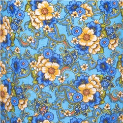 Ткань фланель 150 см Мозайка (голубой)