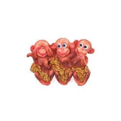 L76(11) 49086 Магнит "Три обезьянки", полистоун, 8х6 см