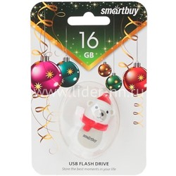 USB Flash 16GB SmartBuy NY series Белый медведь 2.0