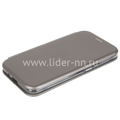 Чехол-книжка для Samsung Galaxy A01/M01 Brauffen (горизонтальный флип) серебро (пакет)