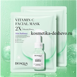 BioAqua, Увлажняющая тканевая маска с витамином С, 30 г.