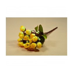 Букет искусственный «Роза» закрытая  желтая 33 см