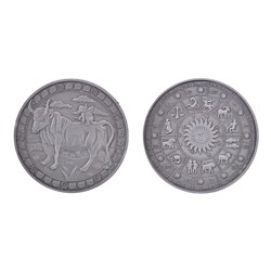 MN020-02 Сувенирная монета Знаки Зодиака Телец, d.4см