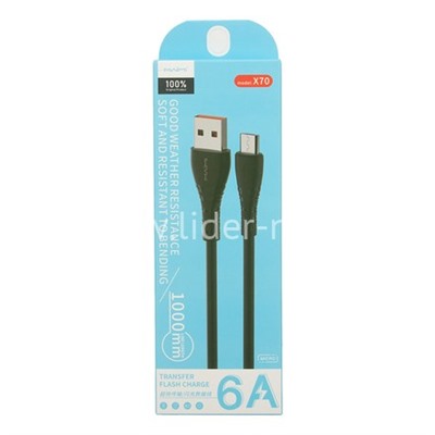USB кабель micro USB 1.0м MAIMI X70 (черный) 6A
