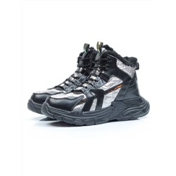8525-3 BLACK Ботинки подростковые зимние (искусственные материалы) размер 40
