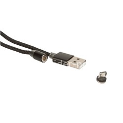 USB кабель micro USB 1.0м X-CABLE МАГНИТНЫЙ текстильный (черный) в коробке