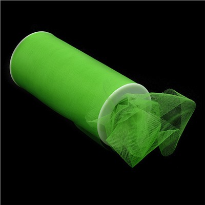 Фатин средней жесткости в шпульках, 100% нейлон, шир.150мм, 22.86м, цв.26 зеленый