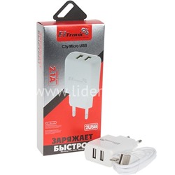 СЗУ ELTRONIC FASTER Type-C (2100 mAh/2 USB) в коробке (белый)