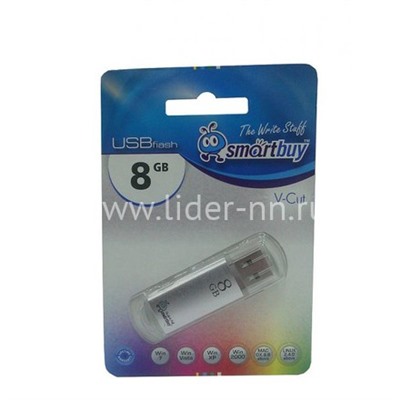 USB Flash 8GB SmartBuy V-Cut серебро 2.0