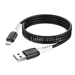 USB кабель micro USB 1.0м HOCO X82 силиконовый (черный) 2.4A