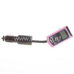 MP3 FM Modulator ((USB/SD/Micro SD/дисплей/пульт/гибкий кронштейн) розовый FM-№7