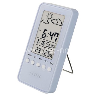 Часы-метеостанция Perfeo Window PF-S002A время, температура, влажность, дата (белые)